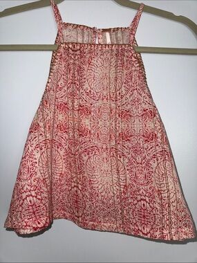 Red Patterned Free People Tank Top